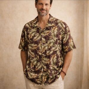 Tasso Elba Silk Island Shirt | Medium
